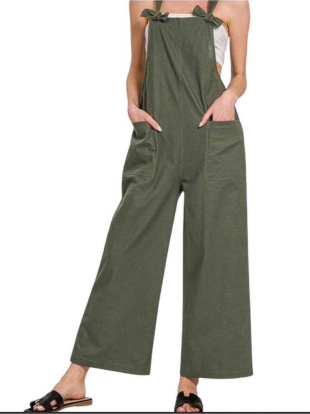 Zenana OliveWide-Leg Jumpsuit